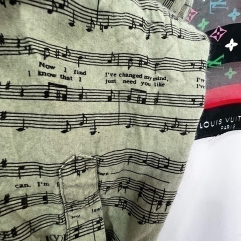 Beatles Help Lyrics Valentino Oliver Music Notes Button Down Shirt View 4